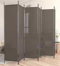 6-tlg. Paravent Anthrazit 300x220 cm Stoff