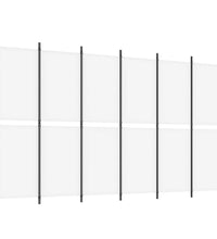 6-tlg. Paravent Weiß 300x180 cm Stoff