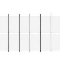 6-tlg. Paravent Weiß 300x180 cm Stoff