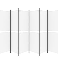 6-tlg. Paravent Weiß 300x180 cm Stoff