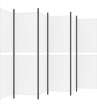 6-tlg. Paravent Weiß 300x180 cm Stoff