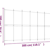 6-tlg. Paravent Weiß 300x180 cm Stoff