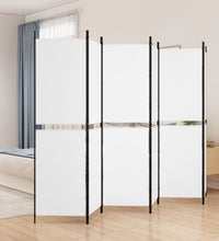 6-tlg. Paravent Weiß 300x180 cm Stoff