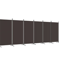 6-tlg. Paravent Braun 520x180 cm Stoff