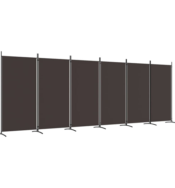 6-tlg. Paravent Braun 520x180 cm Stoff