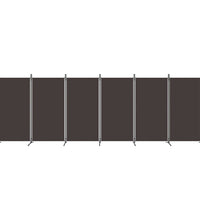 6-tlg. Paravent Braun 520x180 cm Stoff