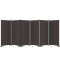 6-tlg. Paravent Braun 520x180 cm Stoff