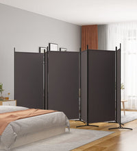 6-tlg. Paravent Braun 520x180 cm Stoff