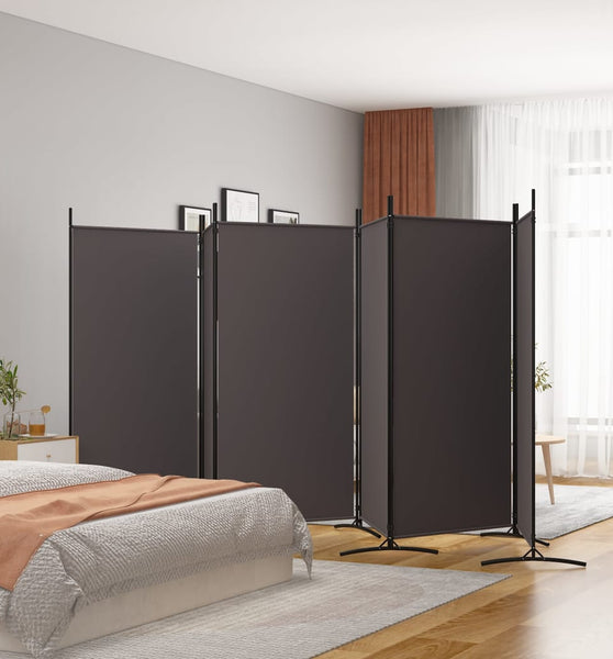 6-tlg. Paravent Braun 520x180 cm Stoff