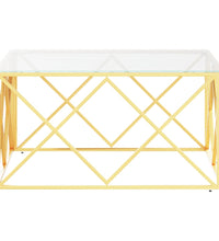 Couchtisch 80x80x40 cm Edelstahl und Glas