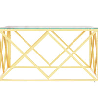 Couchtisch 80x80x40 cm Edelstahl und Glas