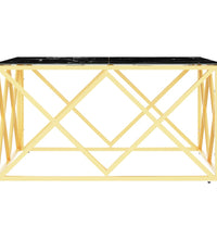 Couchtisch Golden 80x80x40 cm Edelstahl und Glas