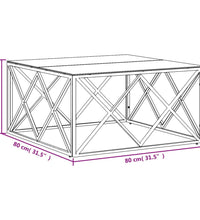 Couchtisch Golden 80x80x40 cm Edelstahl und Glas