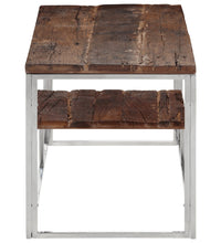 Couchtisch Silbern Edelstahl und Massive Holzschwellen