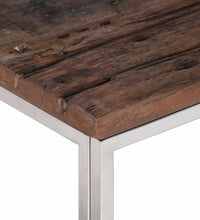 Couchtisch Silbern Edelstahl und Massive Holzschwellen