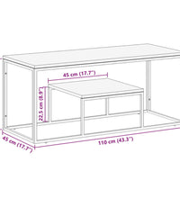 Couchtisch Silbern Edelstahl und Massive Holzschwellen