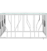 Couchtisch Silbern 80x80x40 cm Edelstahl und Glas