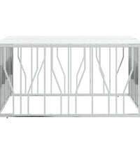 Couchtisch Silbern 100x100x50 cm Edelstahl und Glas