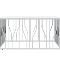 Couchtisch Silbern 100x100x50 cm Edelstahl und Glas