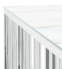 Couchtisch Silbern 100x100x50 cm Edelstahl und Glas