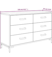 Sideboard Braun 110x35x70 cm Massivholz Kiefer