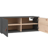 Wandschrank Grau 80x30x30 cm Massivholz Kiefer