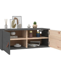 Wandschrank Grau 80x30x30 cm Massivholz Kiefer