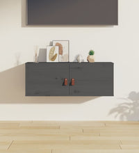 Wandschrank Grau 80x30x30 cm Massivholz Kiefer