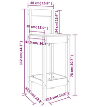 Barstühle 2 Stk. 40x41,5x112 cm Massivholz Kiefer