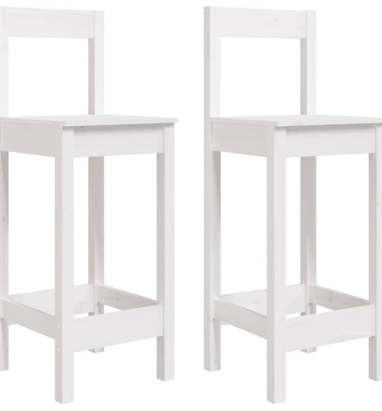 Barstühle 2 Stk. Weiß 40x41,5x112 cm Massivholz Kiefer