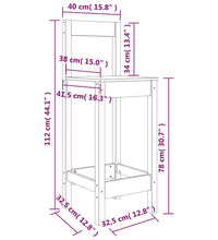 Barstühle 2 Stk. Honigbraun 40x41,5x112 cm Massivholz Kiefer