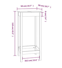 Bartisch Schwarz 50x50x110 cm Massivholz Kiefer