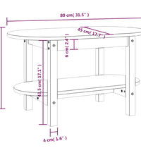 Couchtisch 80x45x45 cm Massivholz Kiefer