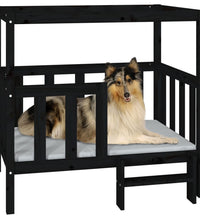 vidaXL Hundebett Schwarz 105,5x83,5x100 cm Massivholz Kiefer