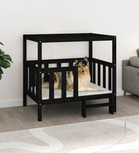 vidaXL Hundebett Schwarz 105,5x83,5x100 cm Massivholz Kiefer