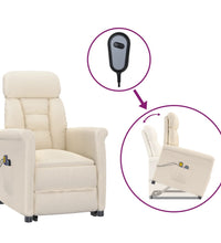 Massagesessel Elektrisch Beige Mikrofaser