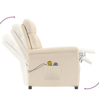 Massagesessel Elektrisch Beige Mikrofaser