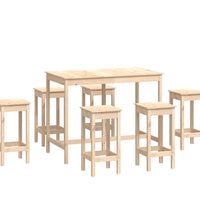 7-tlg. Bar-Set Massivholz Kiefer