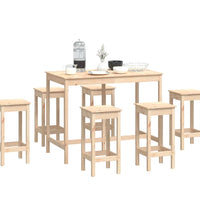 7-tlg. Bar-Set Massivholz Kiefer