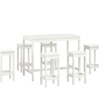 7-tlg. Bar-Set Weiß Massivholz Kiefer