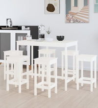 7-tlg. Bar-Set Weiß Massivholz Kiefer