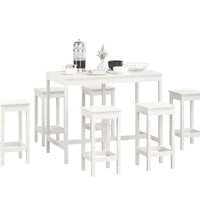 7-tlg. Bar-Set Weiß Massivholz Kiefer