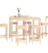 7-tlg. Bar-Set Massivholz Kiefer