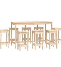 9-tlg. Bar-Set Massivholz Kiefer