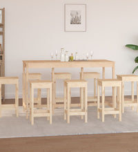 9-tlg. Bar-Set Massivholz Kiefer