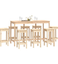 9-tlg. Bar-Set Massivholz Kiefer