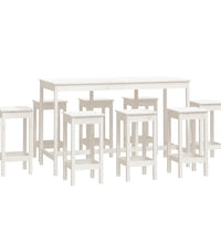 9-tlg. Bar-Set Weiß Massivholz Kiefer