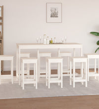 9-tlg. Bar-Set Weiß Massivholz Kiefer