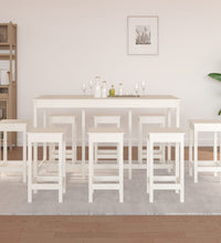 9-tlg. Bar-Set Weiß Massivholz Kiefer