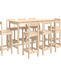 9-tlg. Bar-Set Massivholz Kiefer